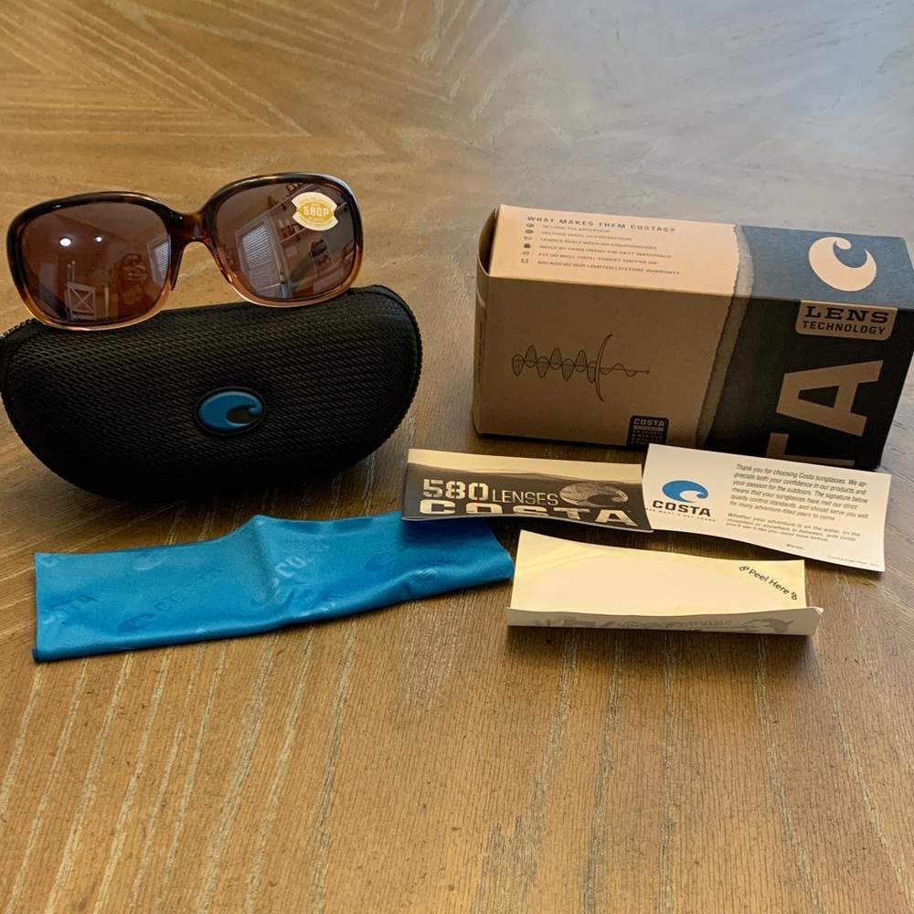 Costa Tortoise Shell Sunglasses with Black Case